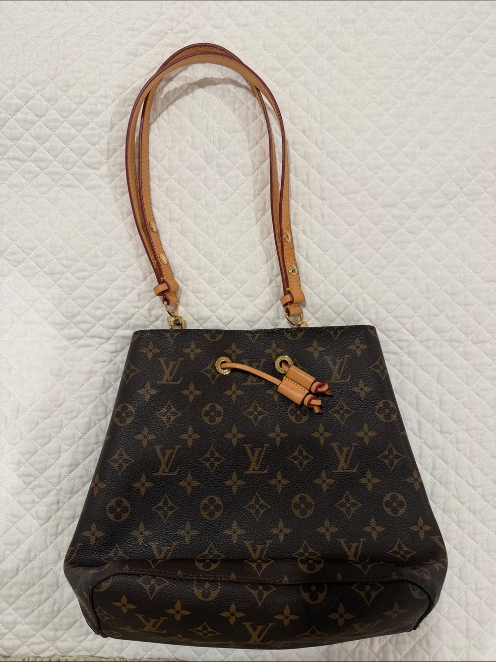 New Monogram Canvas Shoulder Bag in Brown with Tan Trim - Picture 3 of 10